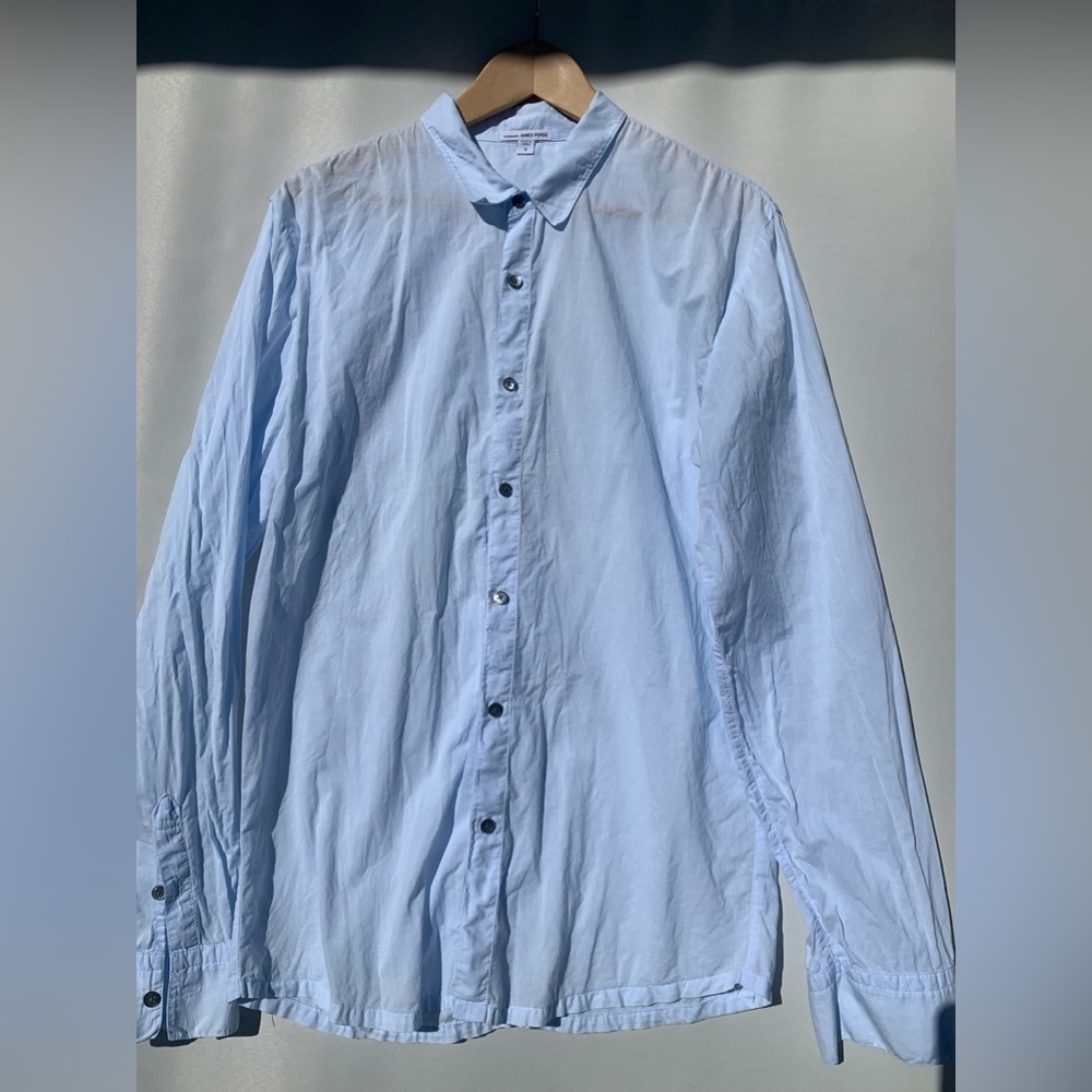 Last chance! James PERSE light blue cotton button up Sz 3